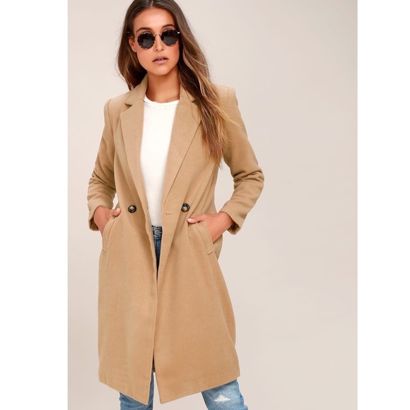 Lulu’s Harriet Long Tan Peacoat